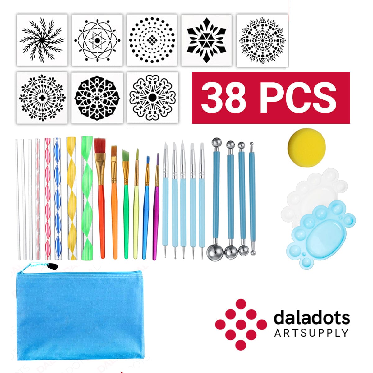 32/36/38pcs Diy Mandala Dotting Painting Tools Stencil Painting